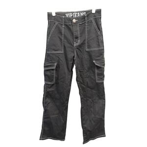 Black Cargo Jeans w/ White Stitching - VIP Jeans - 5/6